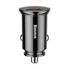 Baseus Circular Plastic Series 30W USB and Type C 30W PPS Car Charger Black